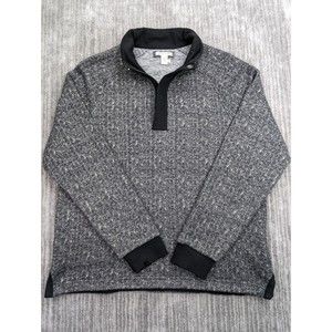 Carbon 2 Cobalt 1/4 Zip Knit Sweater Men’s Medium Black Gray Soft Fleece Lining